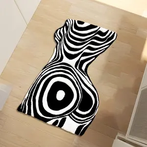 Abstract Geometric Pattern Rug, 1 Count Non-slip Washable Floor Mat, Soft Floor Carpet for Home Living Room Bedroom Decor, Abstract Rugs