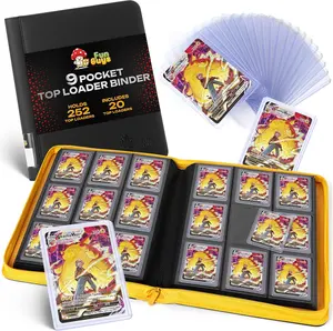 Toploader Binder, Trading Card Storage Binder, 252 9-Pocket Top Loader Pages, Card Collection Binder for Yu-Gi-Oh!, MTG, TCG, Pokémon Card Folders