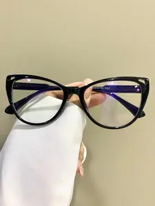 Unisex Fashionable Cat Eye Frame Eyeglasses, Basic Fashion Eyeglasses, Trendy Casual Eyeglasses for Everyday Use, Fashion Accessories for Outdoor Activities