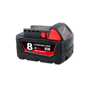 8.0Ah M18 Battery Replace for Compatible with Milwaukee M18 XC 48-11-1815 48-11-1820 48-11-1850 2601 2610 2611 2620 tool