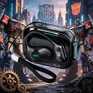 TRANSFORMERS TF-T77 Bluetooth Open-Ear Travel Earbuds TWS BT Headphones Wireless sport Open Ear-hooks Non-in-ear Comfortable Wear Smart Voice Assistant Headset with ENC Buds for Gaming and Gym Use earphones, Audio