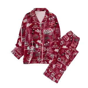 Vintage Dr Pepper Soda Women Pajamas Sets, Matching Sets Women, Cute Two Pieces Merch, Dr Pepper pjs Loungewear, Homewear Pjs, Summer Outfit