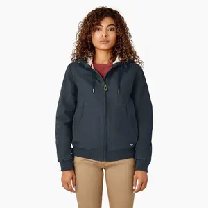Dickies Women's Fleece Lined Duck Canvas Jacket, Rinsed Diesel Gray (RYG), ,XL