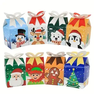 24 Pack Assorted 3D Christmas Gift Boxes, Holiday Goodie Paper Boxes for Xmas Treats, Candy, Cupcakes, Perfect for Birthday Gifts, Party Favors