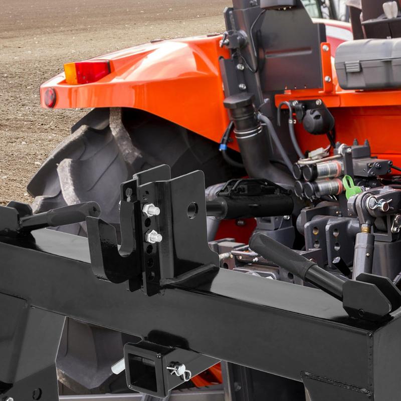 3 Point Quick Hitch with 2" Receiver Hitch, Adaptation to Category 1, 3000LBS Lift Capacity, 5 Level Adjustable Bolt &Reinforcing Rib Design,Black