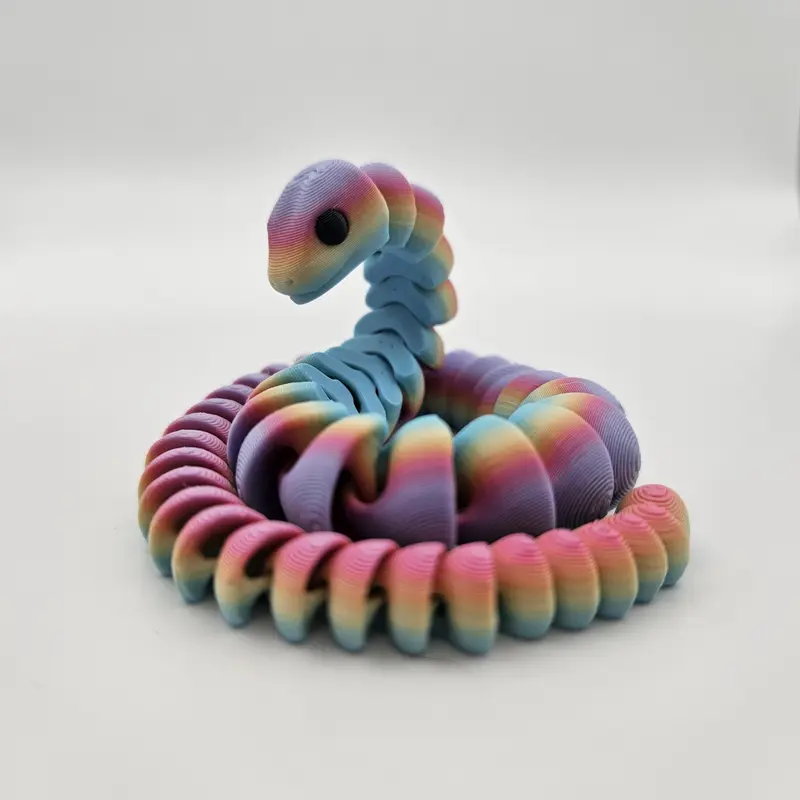 Rainbow Snake | 3D Printed Articulating Figurine Great Gift and Desk Figure