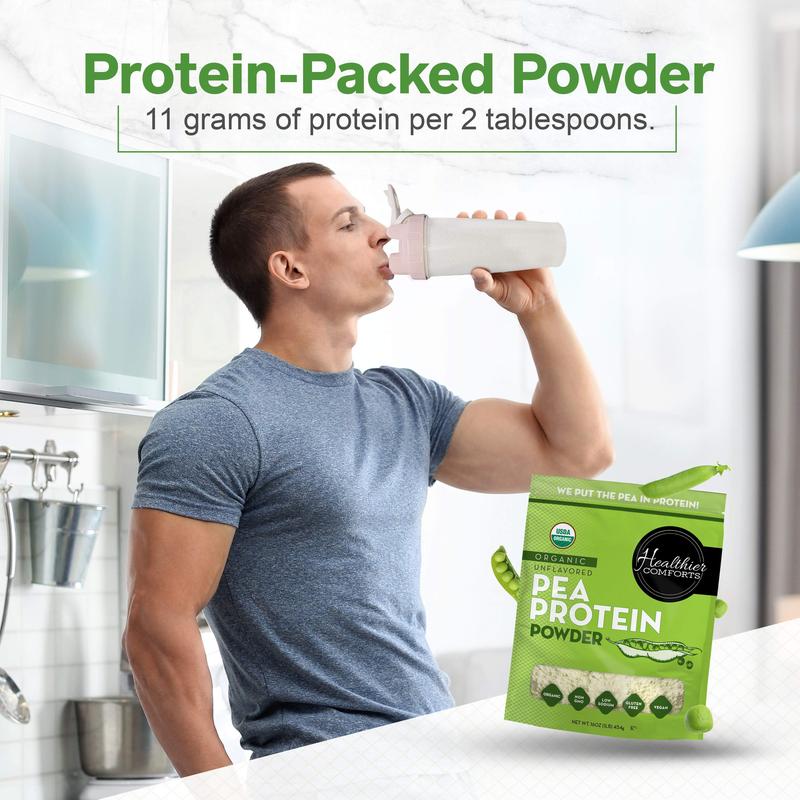 Organic Pea Protein Powder | Unflavored, Reduced Sodium