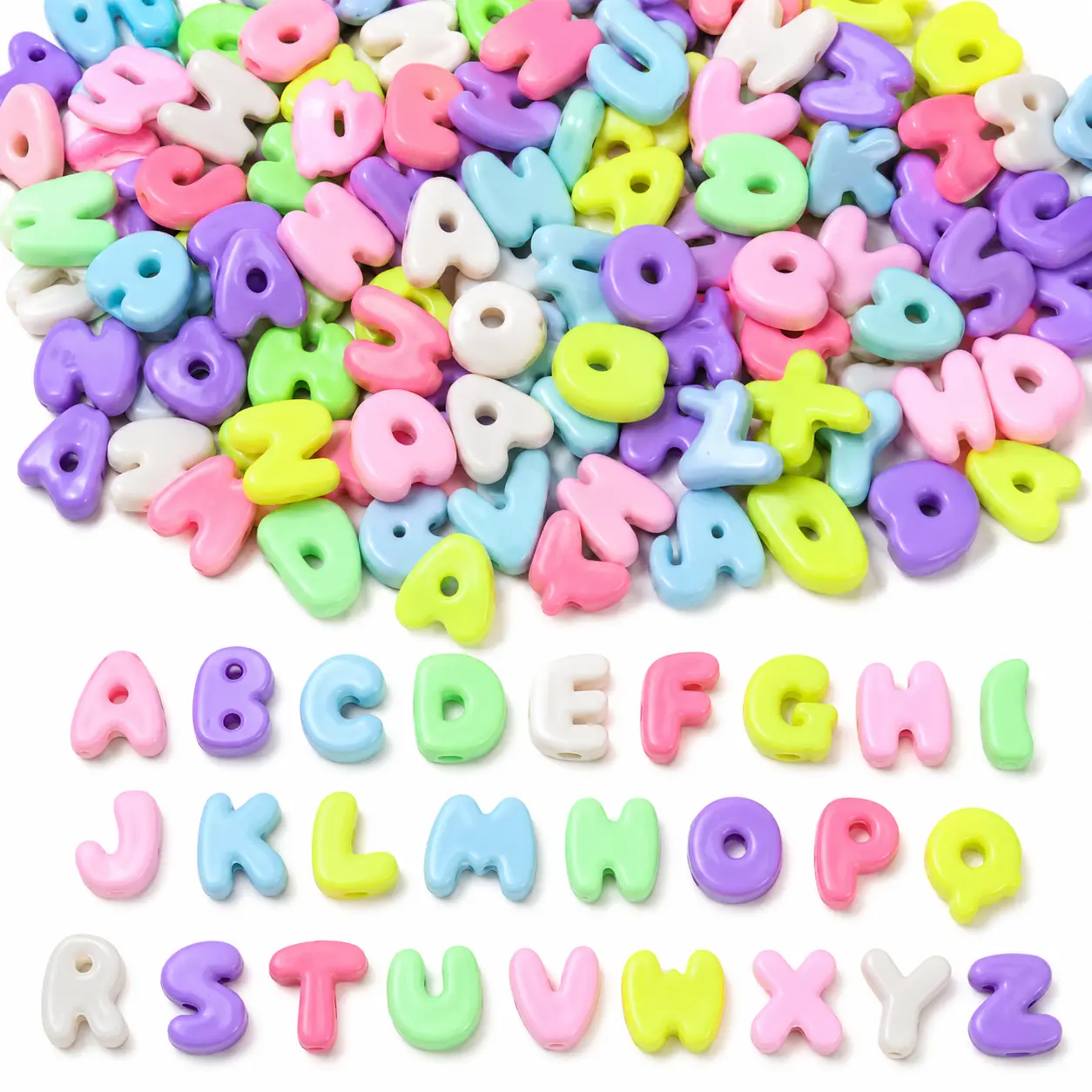 21x26mm Chunky Acrylic Letter Beads, 500g Random Mixed-Color A-Z Alphabet Assortment for DIY Name Crafts, Keychain Making, Bag Charms, Phone Charms, Lanyards and Jewelry Making Supplies