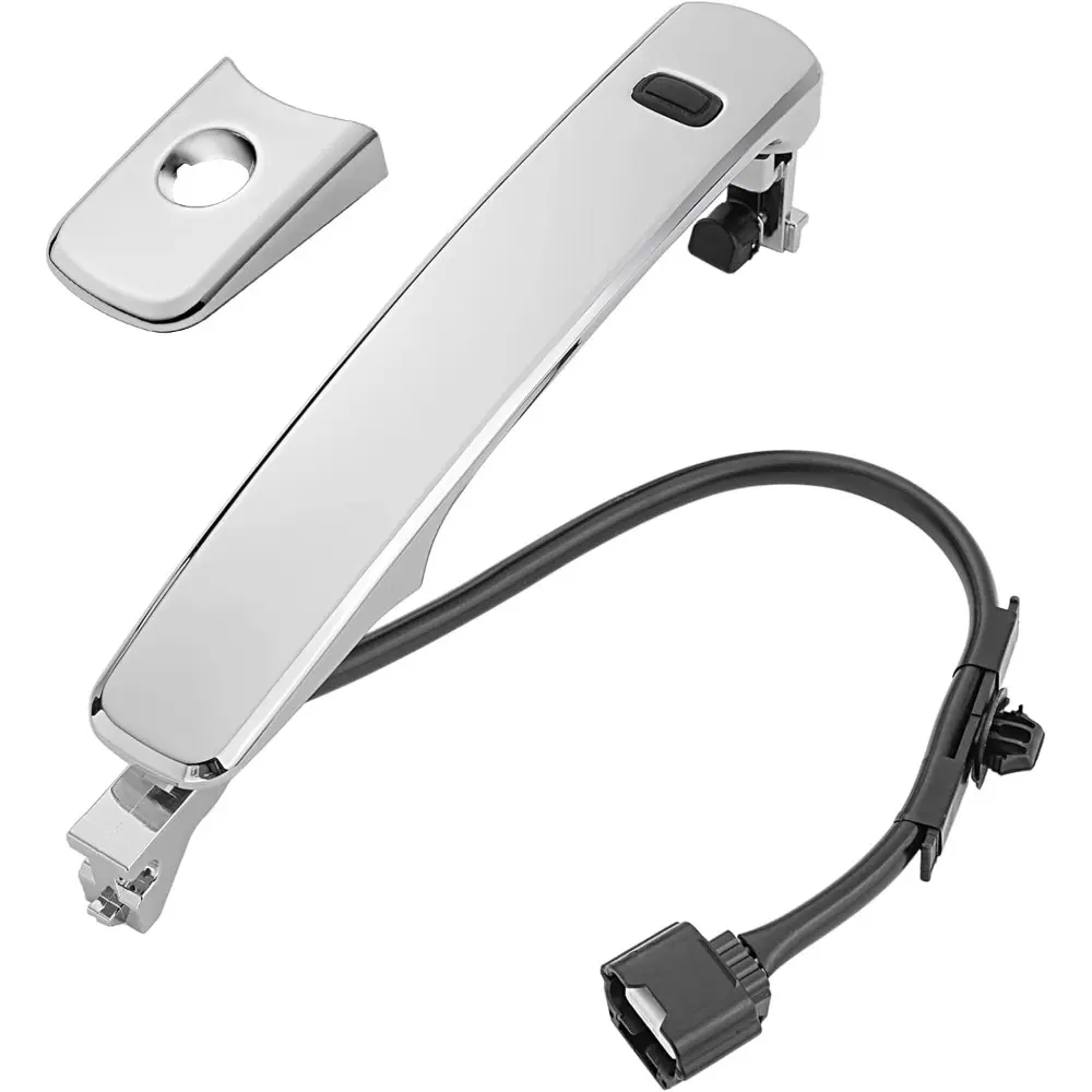Chrome Exterior Door Handle - Front Left Driver Side for Nissan Rogue 2010-2013, with Sensor & Smart Keyless Entry Advanced Technology, Direct OE Replacements for 80640-CZ31B, 80645-CA000, Smart Entry
