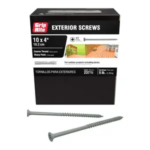 #10 x 4 in. #2 Phillips Bugle Head Coarse Thread Coated Exterior Wood Deck Screws 5 lb. Box