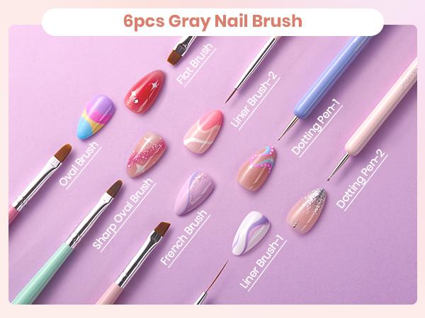 Beetles Nail Art Brushes Set Gel Polish Nail Art Design Pen Painting Tools Fingernail Brush Nail Cleaning Brush Nail Art Liner Brush and Nail Dotting Pen Salon Gift for Girls Women