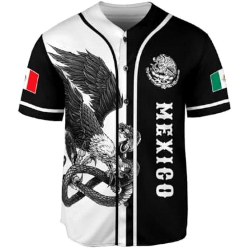 Mexico Baseball Jersey Shirts, Jersey De Mexico Flag Jersey for Men Women, Mexican Eagle Unisex Shirt Sports Gifts