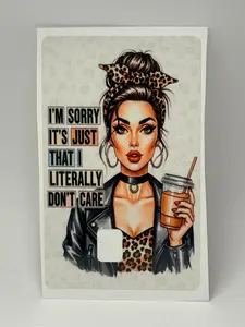 I’m Sorry I Literally Don’t Care Credit Card Skin – Sassy Leopard Waterproof Debit Card Wrap