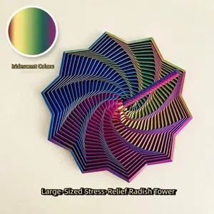 3D Printed Star-Shaped Sensory Fidget Toy with Retractable Handle Visually Engaging and Audibly Satisfying Finger Decompression Tool for Stress Relief