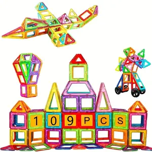 109pcs Magnetic Tiles, Magnet Blocks for 3 4 5 6 7 8 Year Old Boys Girls, Learning Educational STEM Toys, Building Blocks for Youngsters Ages 3+ Birthday Gifts, Sensory Toys for Youngsters