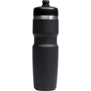 Insulated Stainless Steel Bike Water Bottle - for Cycling - Fits Most Cages, Dishwasher Safe, High Flow Sports Nozzle - Keeps Drinks Cold 12+ Hours - Black