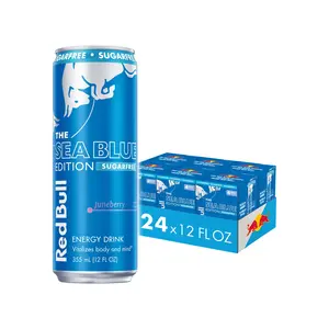 Red Bull Sea Blue Edition Sugarfree Energy Drink,  Juneberry,  12 fl. oz.,  6 x 4 Cans