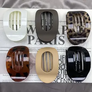 6-Pack Flat Hair Clips – No-Crease Acrylic Barrettes, Strong Hold Matte Claw Clips for Women & Girls, Trendy Accessories for Work, Party & Travel