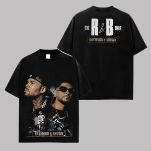 Raymond & Brown The R&B Tour 2026 Premium Washed Cotton T-Shirt, Vintage Duo Music Graphic Tee, Urban Hip Hop Soul Streetwear Shirt, Concert Tour Merch, Unisex Oversized Fan Gift Tee