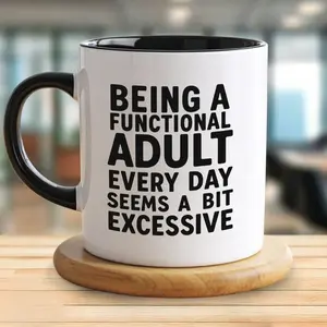 BNB Funny Adulting 11 15 Oz Mug, Functional Adult Joke Gift, Morning Coffee Cup for Work, Office Humor Mugs for Colleagues, Gag Gift Idea Ceramic Mug
