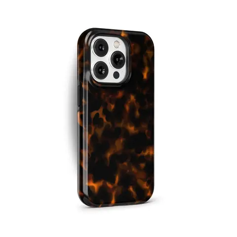 Dark Orange Tortoise Shell Shiny Rubber Casing, Wireless-Compatible Shockproof Protective Cellphone Cover, Mobile Phone Accessories Gift for iPhone 13,14,15,16,17,18 Pro Max 