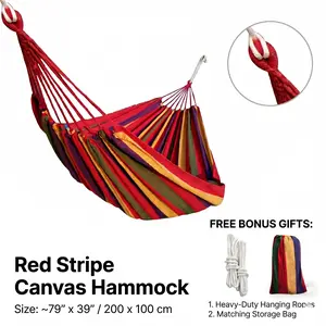 79-inch Portable Kids Hammock Set - Durable Canvas with Anti-Rollover Design - Includes Storage Bag & Ropes - Perfect for Camping, Backyard & Summer Gift mothersdaygift SummerVibes
