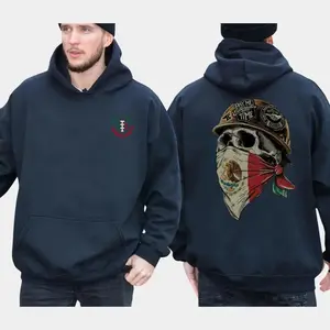 Dirty Hands Clean Money Skull Mexican Flag Face Mask Hoodie, Blue Collar Men's Graphics Hoodie, Mexican Dad Gifts, Working Hoodie For Men, Men's Gifts, Casual Menswear Fashion Classic Streetwear