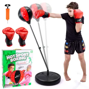 Portable Punching Bag for Kids with Boxing Gloves Adjustable Height Kids Punching Bag Boxing Bag Set Toy Activity Safety Sturdy Base Carry Handle