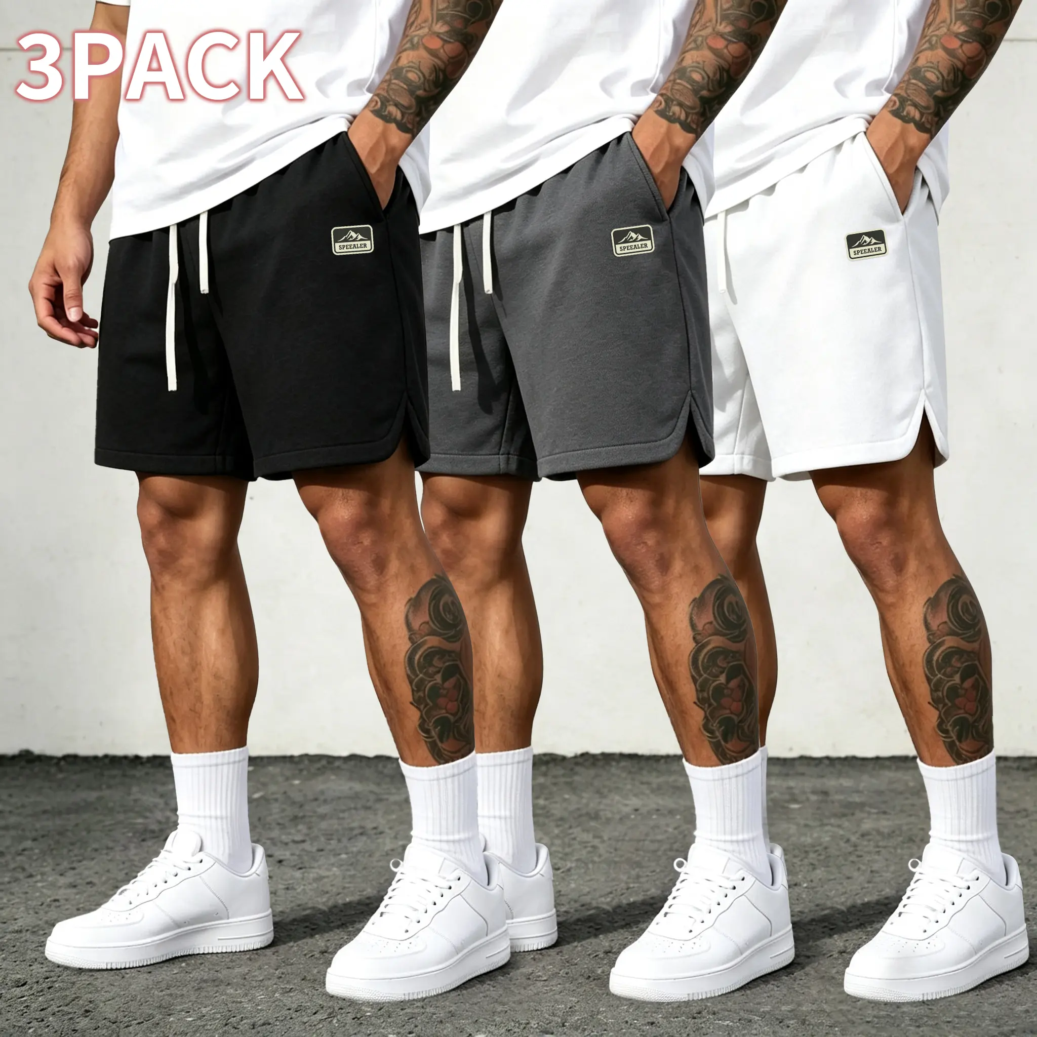 3-Pack Basic Solid Color Men’s Casual Shorts, Versatile Athletic Shorts for Commuting, Walking, and Workouts quick drying short