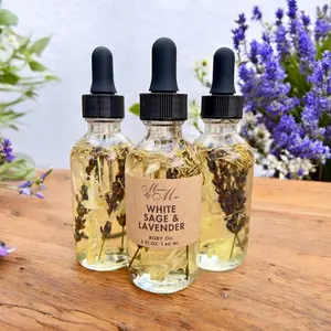 White Sage and Lavender Body Oil - Calming,  Alcohol-Free Skin Oil