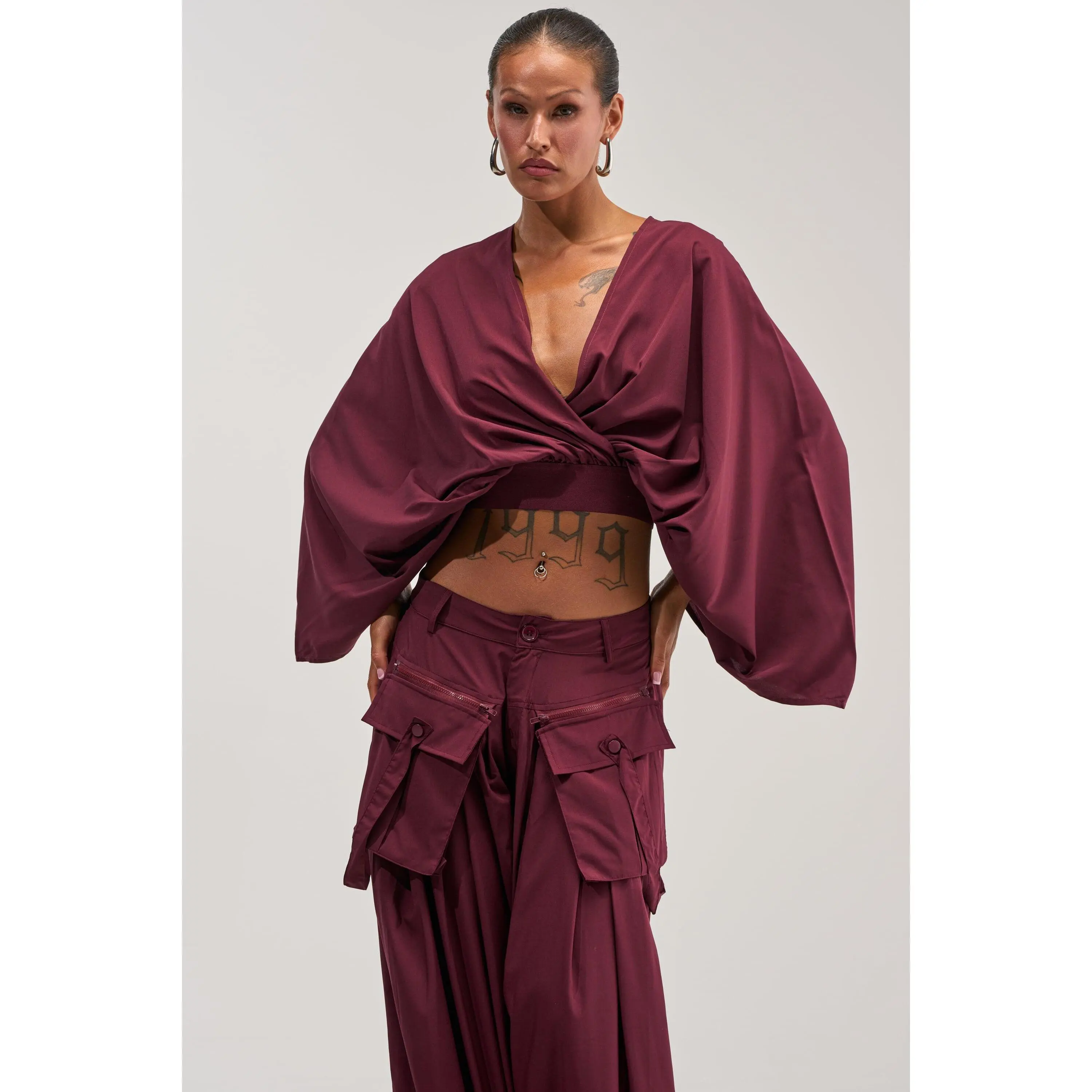 TALK ABOUT ME BLOUSE IN DEEP BURGUNDY