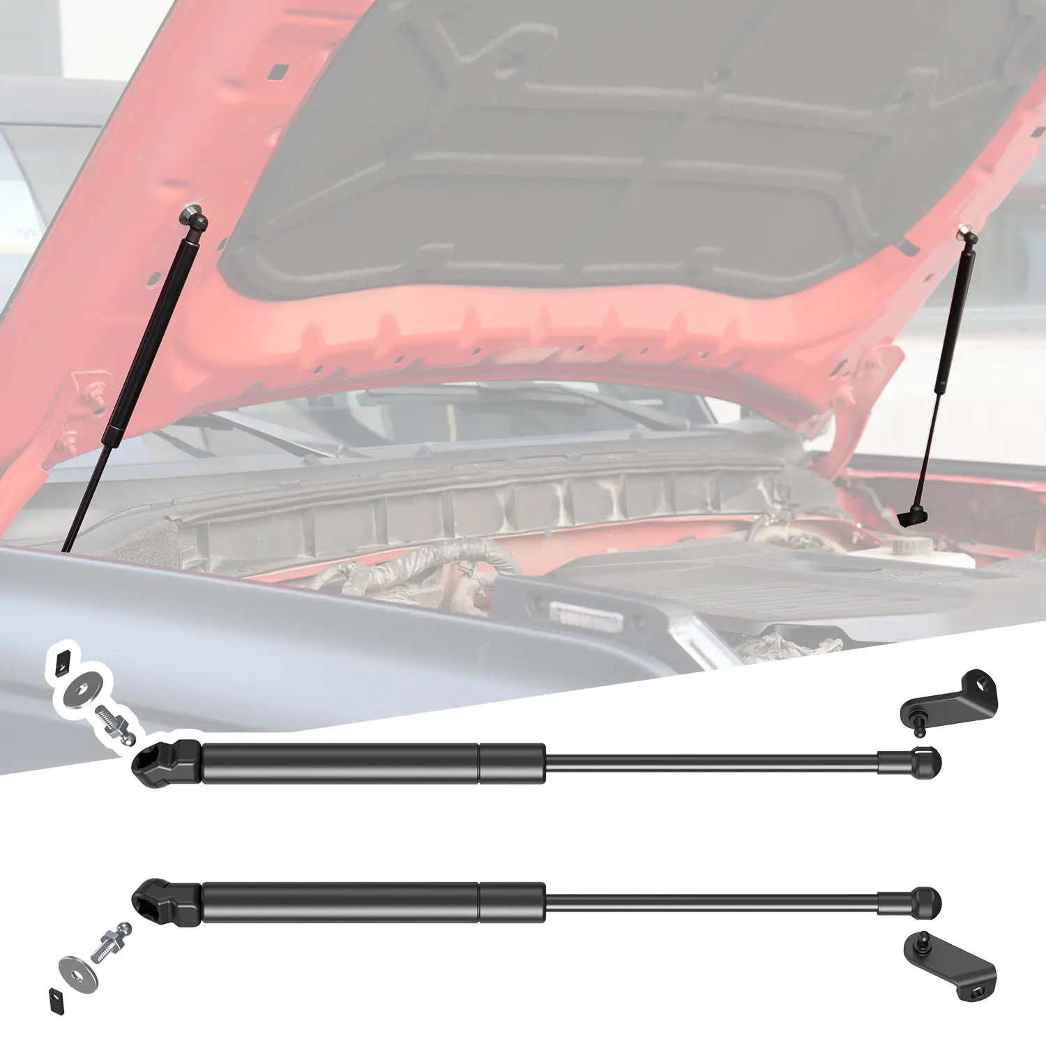 [Fits 21-26 Bronco 2/4 Door] Hood Strut Compatible with 2021-2026 Ford Bronco 2/4 Door Hood Lift Supports Gas Springs Shocks Lift Supports Strut Replacement for 2021-2026 Ford Bronco Accessories