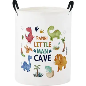 Baby Laundry Basket Baby Nursery Hamper Kids Laundry Basket Toy Storage Bin for Boys Room Decor Gift Baskets for Bedroom Bathroom(Dinosaur)