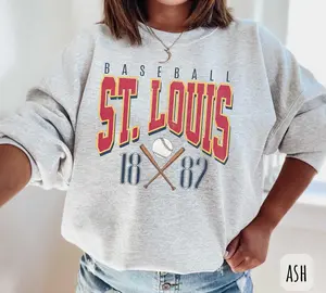 [SALE UP TO 50%] Vintage St. Louis Baseball Sweatshirt � Retro St. Louis Baseball Hoodie Gear, Redbirds Fan Merch Tee, Cardinals Baseball Style for Men & Women
