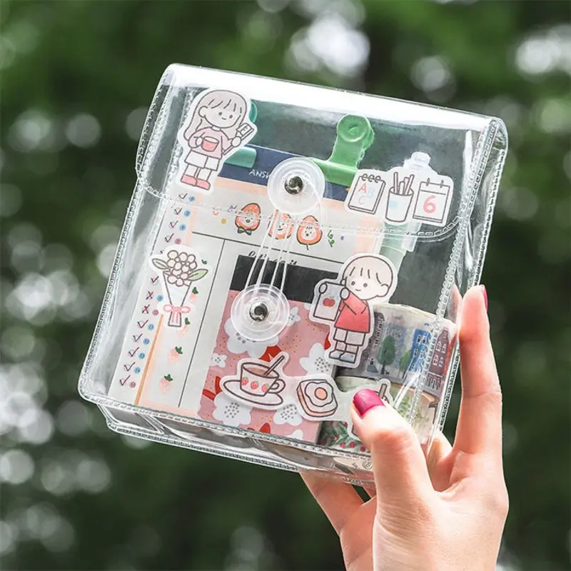 Style Transparent PVC Cable Organizer Bag, File Document Storage Pouch, Skincare Accessories Holder, Clear Wire Wrap Bag, Durable Pouch, Multifunctional Storage Solution, Storage Bags