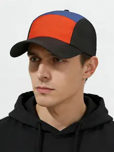 Spring Summer New Japanese Three-Color Quick-Dry Baseball Cap, Colorblock Patchwork Workwear Style Unisex Sun Hat
