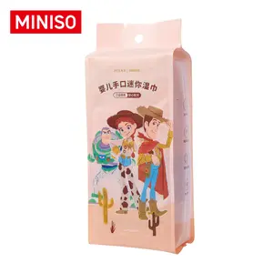 MINISO x Disney Toy Story Mini Wet Wipes Napkin - 8 Packs x 8 Sheets, Cute Portable Travel Cleansing Wipes for School, Daily Use