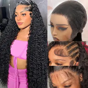 【Hot Sale】Lemoda 13x6 15A 210% Density 13x4 SKINLIKE Real HD Lace Water Wave Full Lace Frontal Wigs Deep Wave Virgin Human Hair Invisible 0.1mm Ultra-thin Frayed Ends Wet and Wavy Lace Front Wig Tiny Knots