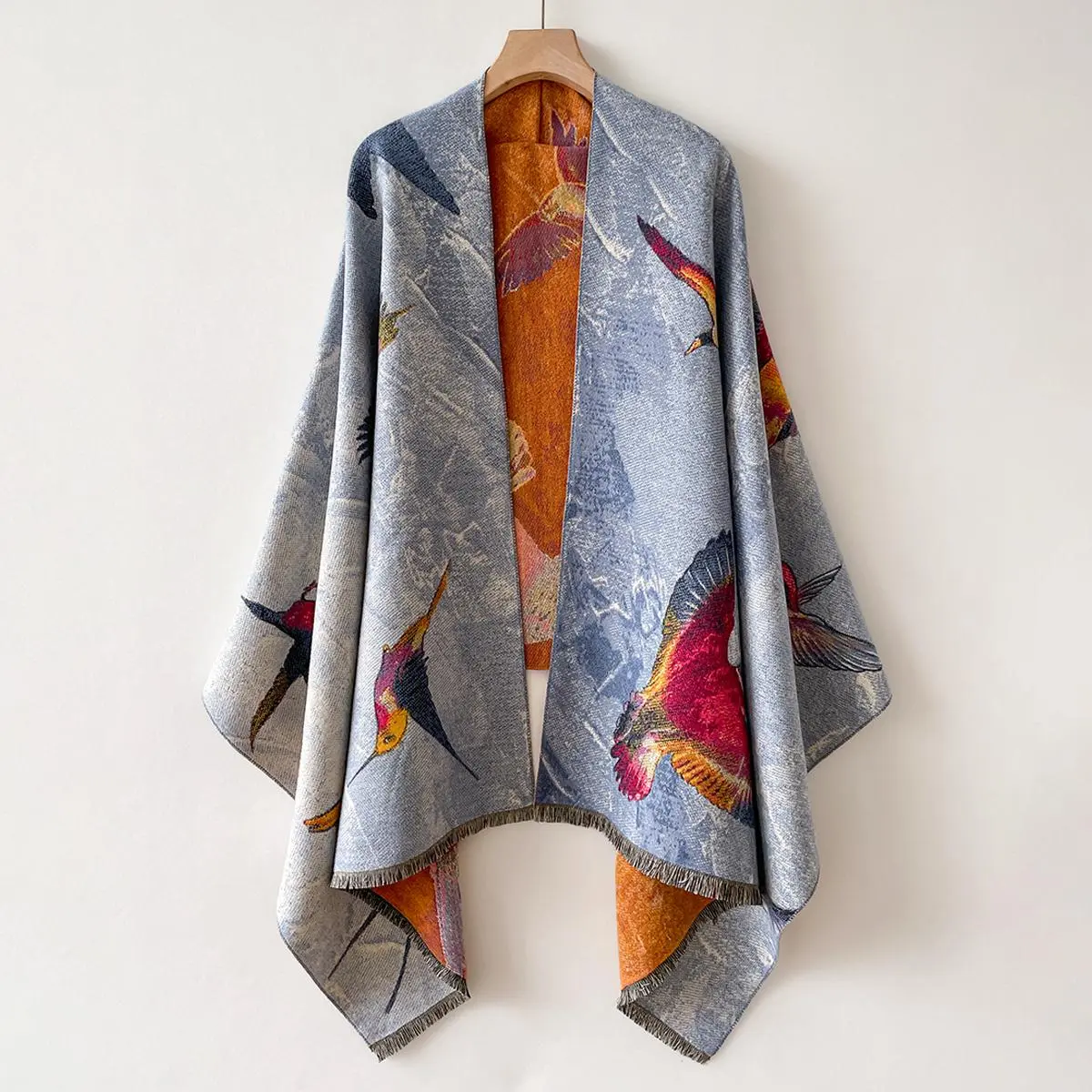 Luxury Warm Poncho Cashmere Winter Women Scarf Floral Jacquard Shawl Wraps Female Thick Pashmina Blanket Bufanda Travel Echarpe