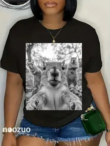 100% Cotton Cute Squirrel Selfie Funny Squirrel Gifts T-Shirt