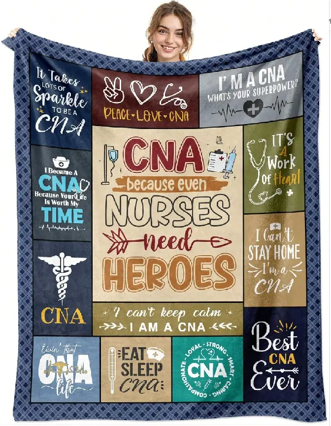 Christmas CNA Gifts For Women - CNA Week Gifts Bulk - CNA Appreciation, Graduation, Nurse Aide Gifts - Certified Nursing Assistant Gifts Throw Blankets