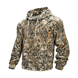 Men's Camouflage Hoodie Streetwear Gorpcore Style Pullover Sweatshirt Retro Camo Printed Hooded Jacket Casual Loose Fall Winter Tops