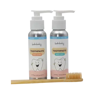 Kids Natural Fluoride Free Toothpaste in Bottle with Pump