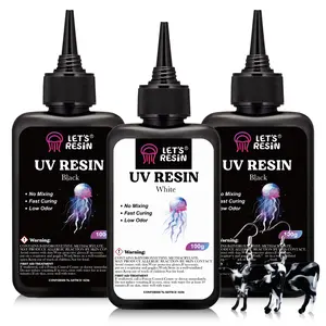Colored UV Resin, 300g Large Capacity White& Black UV Resin, Dark Odorless & Low Shrinkage UV Color Resin for Crafts, Jewelry Making, Colored Resin Casting and Coating- LET'S RESIN