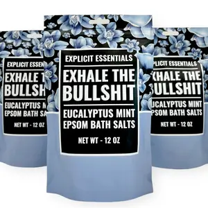 Explicit Essentials Exhale The Bullshit Bath Salts - Eucalyptus Fragrance for Body Care - Ideal for Gift Giving