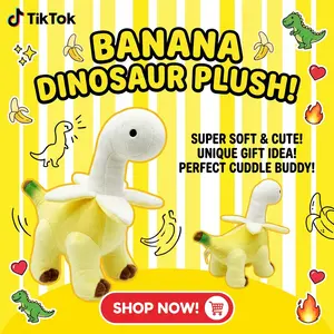 Adorable Banana Dragon Plush - Ultra-Soft Stuffed Dinosaur Toy - Fun & Creative Soothing Doll - Kawaii Room Accessory & Birthday Present
