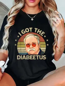 100% Cotton Unisex Retro I Got The Diabeetus Funny Diabetes Type 1 2 Awareness T-Shirt Casual Top