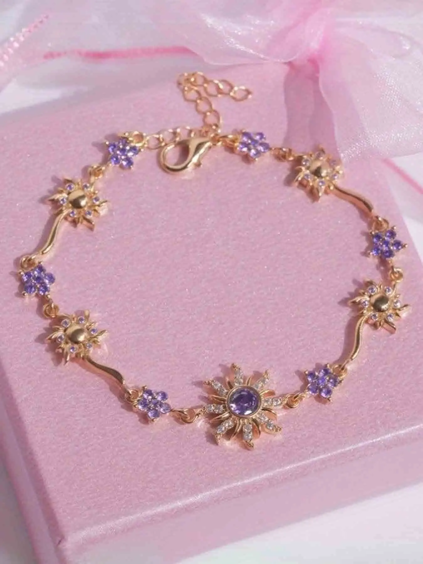 Vintage Rhinestone Sunflower Flower Design High Quality Bracelet, Elegant Women's Daily Party Accessory, Zinc Alloy Hand Chain, All Seasons Jewelry