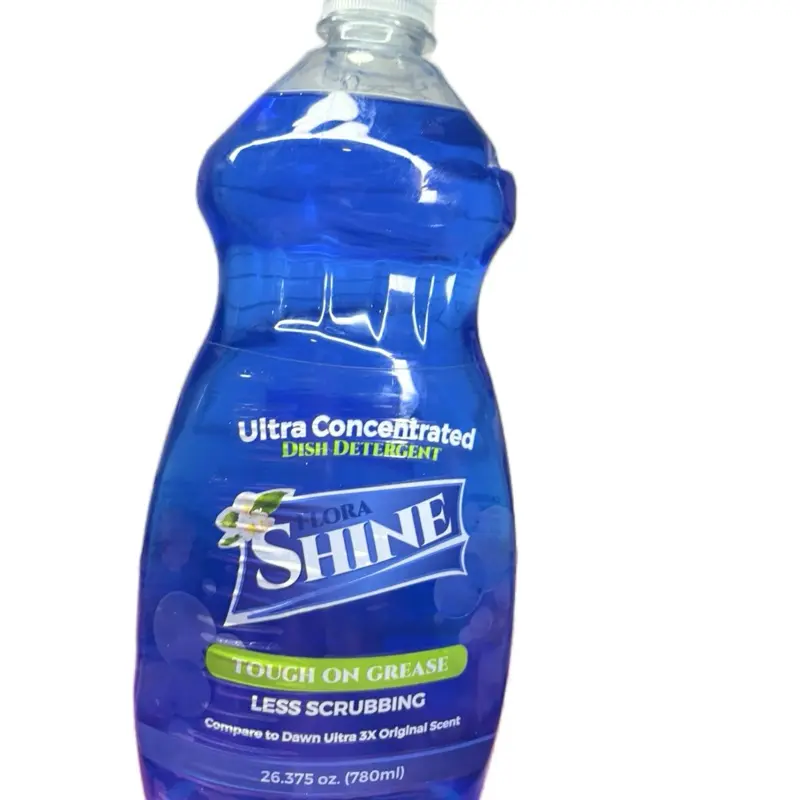 Flora Dish Detergent Shine - Ultra Concentrated, 26.375 oz, Less Scrubbing, 780ml, Original Formula Cleaning Household