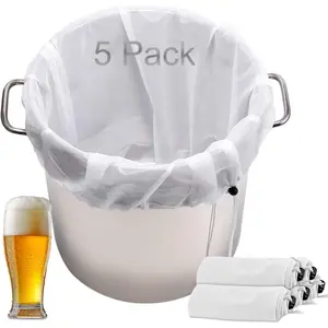 5 count Brew Bags,  Fine Mesh Straining Bags for  Brewing, Durable Nylon, 18.5"15"